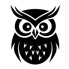 black owl icon vector 
