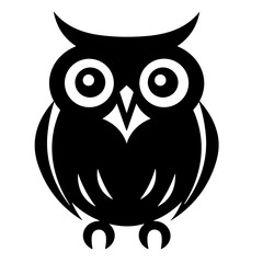 black owl icon vector 