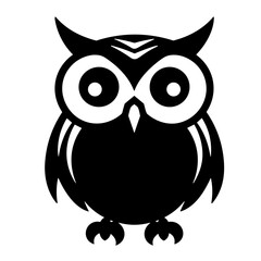 black owl icon vector 