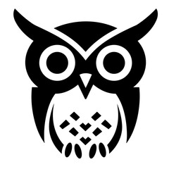 black owl icon vector 