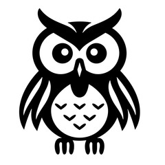 black owl icon vector 