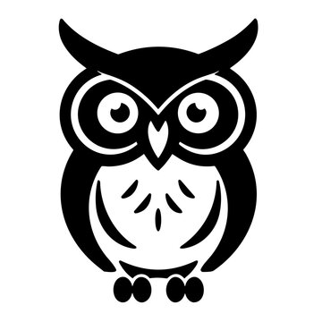black owl icon vector 