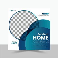 Modern Real Estate Social Media Post Design Template.