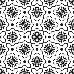 ceramic tile pattern, Porcelain decorative Chinese background design, black and white floral decor vector illustration, beautiful ceiling backdrop damask and baroque style