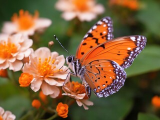 Fototapeta na wymiar A butterfly on a flower