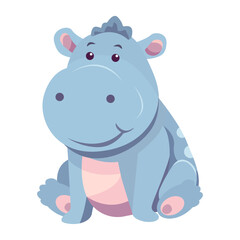 Cartoon hippopotamus isolated on white background
