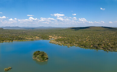 Notwane river and dam in Botswana