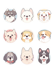 犬　イラスト　cute dog illustration N