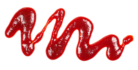 Chipotle Salsa flavour sauce with smoked bell pepper, spilled isolated on white, top view