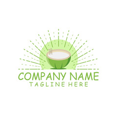 Coconut Summer Pool logo design icon element vector