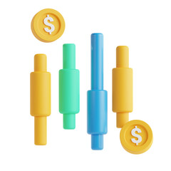 3D illustration of trading money