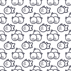 Black currant seamless pattern. Cartoon style. For textile, tea or juice label, packaging design.