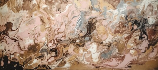 Marble liquid brown texture background. Generative AI technology.
