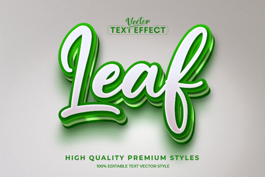 leaf green nature 3d logo template editable text effect style