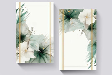 dark green and light green Floral Design: Multi-Purpose Template for Wedding Invitations, Business Cards, Thank You Notes, Flyer, Poster,Cover ...

