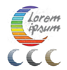 The stylized color rainbow moon symbol.
