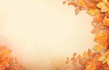 Naklejka na ściany i meble Autumn maple red, orange, yellow, brown foliage frame, Generative AI