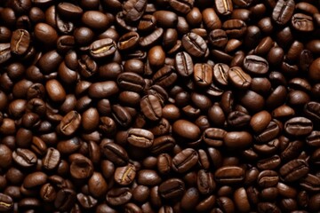 Obraz premium Roasted coffee beans background, Generative AI
