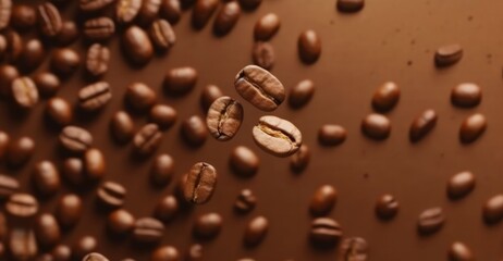 Coffee beans falling down, Generative AI