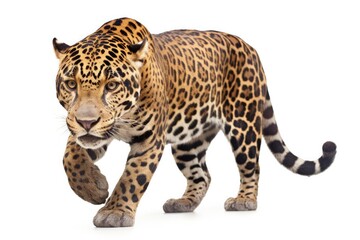 Fototapeta premium Jaguar, Panther, isolated on white background, Generative AI