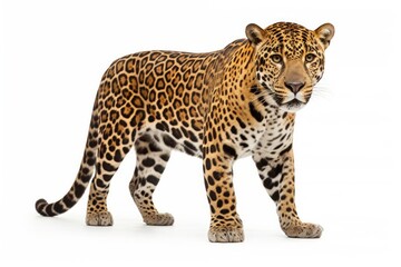 Obraz premium Jaguar, Panther, isolated on white background, Generative AI