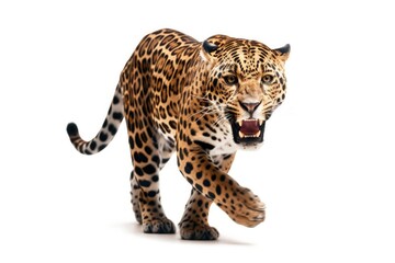 Fototapeta premium Jaguar, Panther, isolated on white background, Generative AI