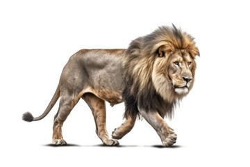 Lion isolated on white background , Generative AI