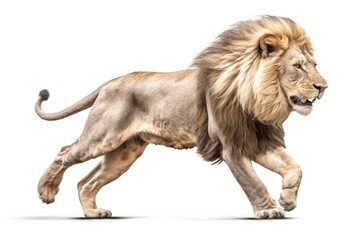 Lion isolated on white background , Generative AI