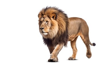 Obraz premium Lion isolated on white background , Generative AI