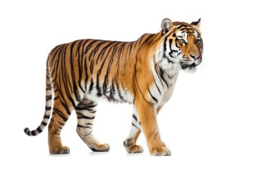 Fototapeta na wymiar Tiger isolated on white background, Generative AI