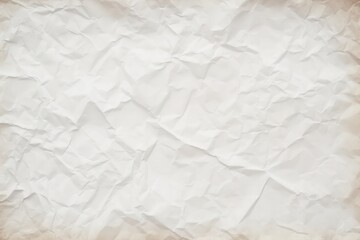 Naklejka premium Abstract background of old white crumpled paper, wrinkled, Generative AI
