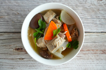 Soup with pork cartilage for Thai food,