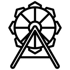 Ferris wheel vector icon style