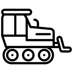 Bulldozer vector icon style