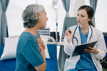 Fototapeta premium Hospital and its specialist doctors take care of patient with expertise, advice, discussion and fostering confidence.