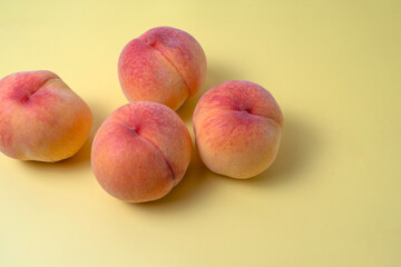 Delicious and sweet pink peaches