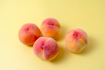 Delicious and sweet pink peaches