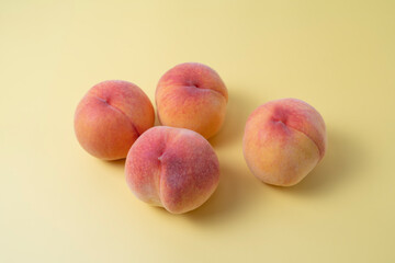 Delicious and sweet pink peaches