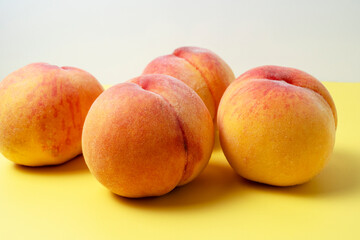 Delicious and sweet pink peaches