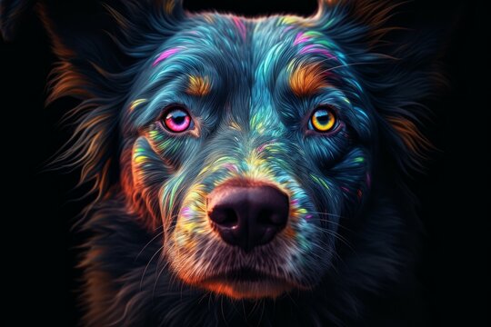 Dog colorful art. Generate Ai