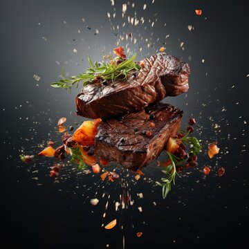 A minimalistic photo Food Advertising Photographs of a steaks meal