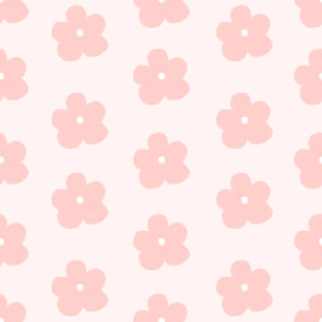 seamless pattern pink flower isolated on pink background 