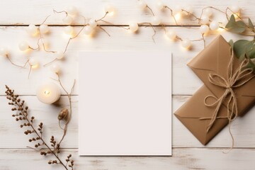 Christmas holiday card envelope. Generate Ai
