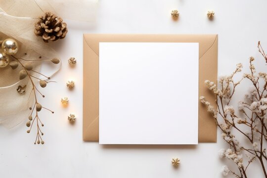Christmas holiday card paper. Generate Ai
