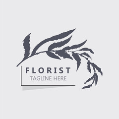 Wedding Florist logo beautiful floral leaf and flower vector art, icon graphic decoration business