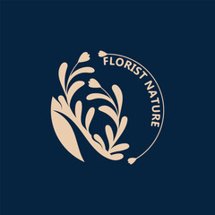 Wedding Florist logo beautiful floral leaf and flower vector art, icon graphic decoration business