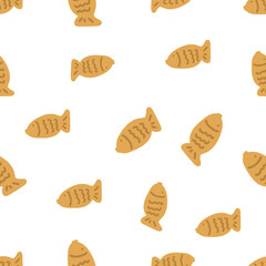 seamless pattern Korean fish cake isolated on white background 