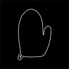 Obraz premium kitchen mitten line doodle cook element icon