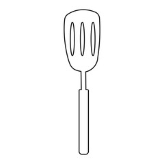 slotted kitchen spatula fry cook line doodle