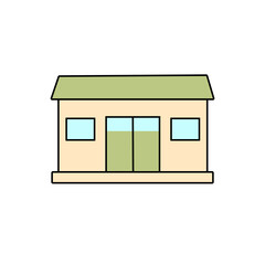 Cartoon store icon design vector, flat shop building illustration